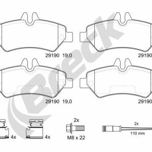 Placute frana VW CRAFTER 30-35 bus (2E_) 2.0 TDI 4motion diesel 163 cai BRECK 29190 00 703 10