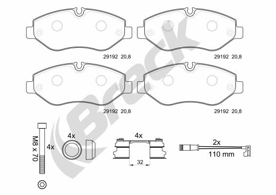 Placute frana VW CRAFTER 30-50 platou / sasiu (2F_) 2.5 TDI diesel 88 cai BRECK 29192 00 703 00