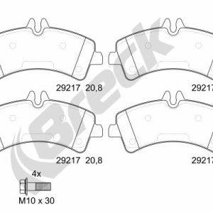 Placute frana VW CRAFTER 30-50 platou / sasiu (2F_) 2.5 TDI diesel 136 cai BRECK 29217 00 703 00