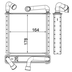 Schimbator caldura incalzire habitaclu VW GOLF SPORTSVAN VII (AM1, AN1) 1.0 TSI benzina 86 cai MAHLE ORIGINAL AH 253 000S