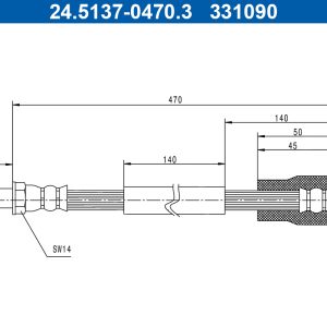 Furtun frana VW CRAFTER 30-50 caroserie (2E_) 2.0 TDI diesel 163 cai ATE 24.5137-0470.3