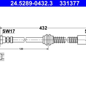 Furtun frana VW CADDY IV microbus (SAB, SAJ) 1.2 TSI benzina 84 cai ATE 24.5289-0432.3