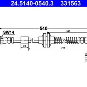 Furtun frana VW AMAROK (2HA, 2HB, S1B, S6B, S7A, S7B) 2.0 BiTDI diesel 163 cai ATE 24.5140-0540.3