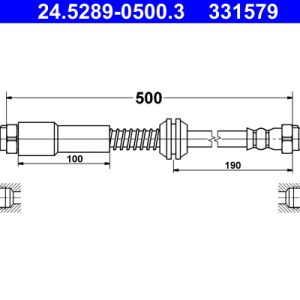 Furtun frana VW CADDY IV Autoutilitara/limuzina spatioasa (SAA, SAH) 1.4 TSI benzina 125 cai ATE 24.5289-0500.3