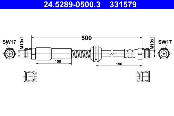 Furtun frana VW CADDY IV microbus (SAB, SAJ) 1.0 TSI benzina 84 cai ATE 24.5289-0500.3