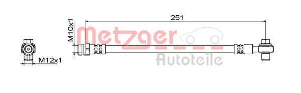 Furtun frana VW GOLF VII (5G1, BQ1, BE1, BE2) 2.0 R 4motion benzina 310 cai METZGER 4111830