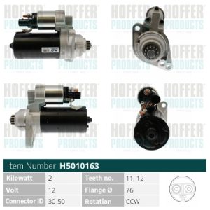 Electromotor VW GOLF VI Variant (AJ5) 2.0 TDI diesel 140 cai HOFFER H5010163