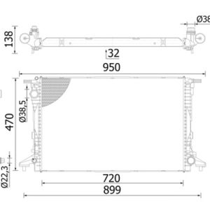 Radiator racire motor VW GOLF SPORTSVAN VII (AM1, AN1) 1.4 TSI benzina 125 cai MAHLE ORIGINAL CR 2423 000S