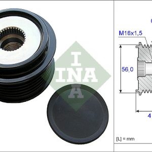 Fulie alternator VW GOLF VII (5G1, BQ1, BE1, BE2) 2.0 R 4motion benzina 290 cai INA 535 0210 10