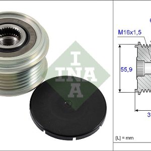 Fulie alternator VW CRAFTER caroserie (SY_, SX_) 2.0 TDI diesel 177 cai INA 535 0222 10