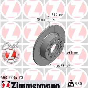 Disc frana VW GOLF VI (5K1) Blue E-Motion electric 88 cai ZIMMERMANN 600.3234.20