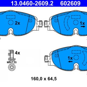 Placute frana VW CADDY IV Autoutilitara/limuzina spatioasa (SAA, SAH) 2.0 TDI diesel 75 cai ATE 13.0460-2609.2