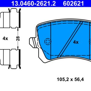 Placute frana VW GOLF VI (5K1) 2.0 R 4motion benzina 256 cai ATE 13.0460-2621.2
