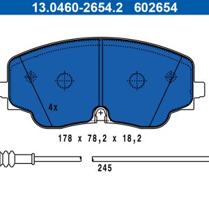 Placute frana VW GOLF ALLTRACK VIII (CG5) 2.0 TDI 4motion diesel 200 cai ATE 13.0460-2654.2