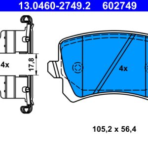 Placute frana VW GOLF VI Cabriolet (517) 2.0 TDI diesel 140 cai ATE 13.0460-2749.2