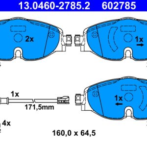 Placute frana VW CADDY ALLTRACK microbus (SAB) 1.4 TSI benzina 131 cai ATE 13.0460-2785.2