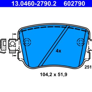 Placute frana VW CADDY IV Autoutilitara/limuzina spatioasa (SAA, SAH) 1.4 TSI benzina 131 cai ATE 13.0460-2790.2