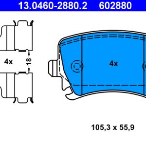 Placute frana VW GOLF VI Variant (AJ5) 1.2 TSI benzina 105 cai ATE 13.0460-2880.2