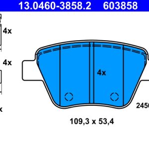 Placute frana VW GOLF VI (5K1) 1.6 BiFuel Benzina/Autogaz (GPL) 102 cai ATE 13.0460-3858.2
