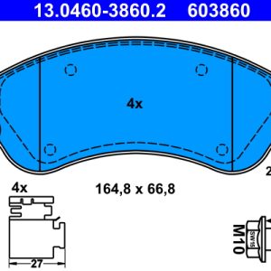 Placute frana VW AMAROK (2HA, 2HB, S1B, S6B, S7A, S7B) 2.0 BiTDI diesel 180 cai ATE 13.0460-3860.2