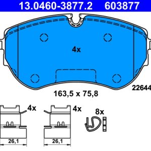 Placute frana VW AMAROK (2HA, 2HB, S1B, S6B, S7A, S7B) 2.0 TSI benzina 160 cai ATE 13.0460-3877.2