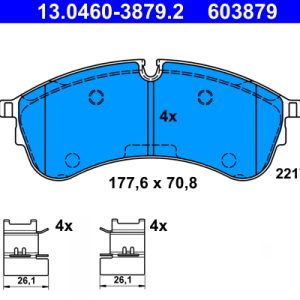 Placute frana VW CRAFTER platou / sasiu (SZ_) 2.0 TDI RWD (SZB, SZC, SZD, SZH, SZI) diesel 140 cai ATE 13.0460-3879.2