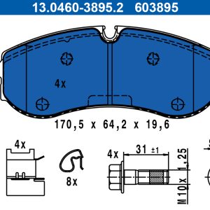 Placute frana VW CRAFTER bus (SYI, SYJ) 2.0 TDI diesel 140 cai ATE 13.0460-3895.2