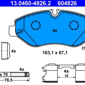 Placute frana VW CRAFTER 30-50 caroserie (2E_) 2.5 TDI diesel 109 cai ATE 13.0460-4826.2