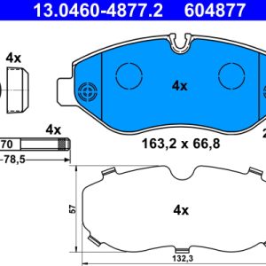 Placute frana VW CRAFTER 30-50 caroserie (2E_) 2.0 TDI diesel 142 cai ATE 13.0460-4877.2