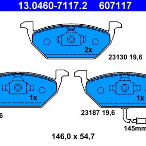 Placute frana VW GOLF VI Variant (AJ5) 1.6 TDI diesel 105 cai ATE 13.0460-7117.2
