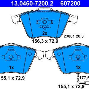 Placute frana VW GOLF VI (5K1) 2.0 GTi benzina 235 cai ATE 13.0460-7200.2