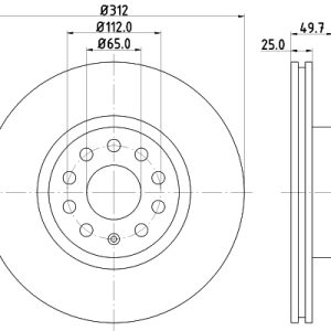 Disc frana VW CADDY V microbus (SBB, SBJ) 2.0 diesel 110 cai DON PCD10052