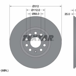 Disc frana VW GOLF SPORTSVAN VII (AM1, AN1) 1.5 TSI benzina 150 cai TEXTAR 92120505