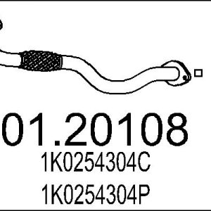 Racord evacuare VW GOLF VI Variant (AJ5) 1.4 benzina 80 cai MTS 01.20108