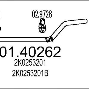 Racord evacuare VW CADDY IV Autoutilitara/limuzina spatioasa (SAA, SAH) 1.6 TDI diesel 102 cai MTS 01.40262