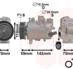 Compresor climatizare VW GOLF VI (5K1) 2.0 R 4motion benzina 270 cai VAN WEZEL 0300K270