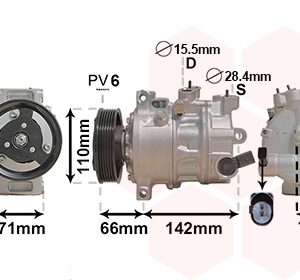 Compresor climatizare VW CADDY ALLTRACK Autoutilitara/limuzina spatioasa (SAA) 2.0 TDI 4motion diesel 122 cai VAN WEZEL 0301K703