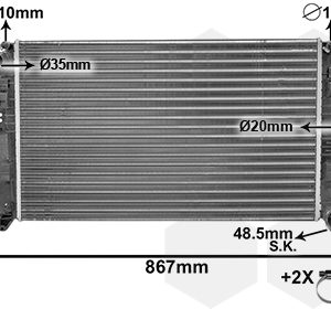 Radiator racire motor VW CRAFTER 30-35 bus (2E_) 2.5 TDI diesel 136 cai VAN WEZEL 58002271