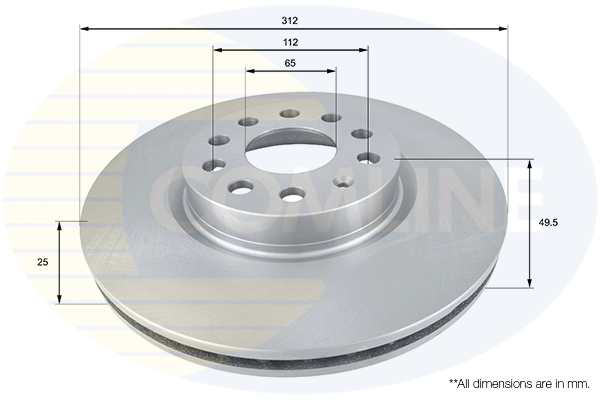Disc frana VW CADDY IV Autoutilitara/limuzina spatioasa (SAA, SAH) ABT e-Caddy electric 113 cai COMLINE ADC1449V