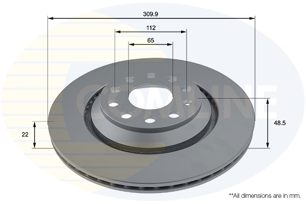 Disc frana VW GOLF VII (5G1, BQ1, BE1, BE2) 2.0 GTI benzina 220 cai COMLINE ADC1493V