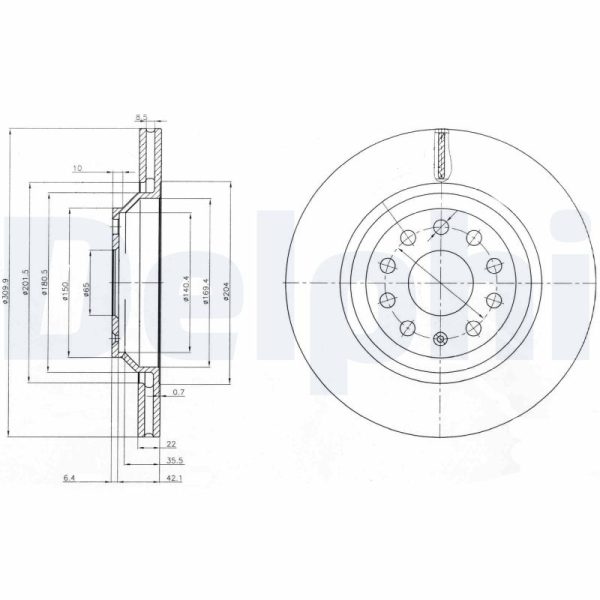 Disc frana VW GOLF ALLTRACK VIII (CG5) 2.0 TSI 4motion benzina 190 cai DELPHI BG3975