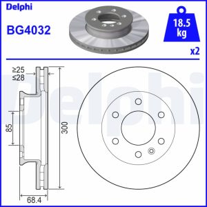 Disc frana VW CRAFTER 30-50 caroserie (2E_) 2.0 TDI diesel 140 cai DELPHI BG4032