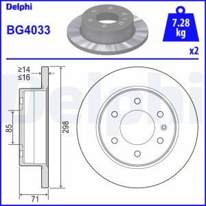 Disc frana VW CRAFTER 30-50 caroserie (2E_) 2.0 TDI diesel 140 cai DELPHI BG4033