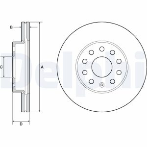 Disc frana VW GOLF SPORTSVAN VII (AM1, AN1) 1.4 TSI benzina 125 cai DELPHI BG4701C
