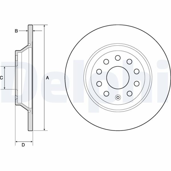 Disc frana VW CADDY V Autoutilitara/limuzina spatioasa (SBA, SBH) 2.0 TDI BMT 4motion diesel 122 cai DELPHI BG4751C