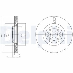 Disc frana VW GOLF ALLTRACK VIII (CG5) 2.0 TSI 4motion benzina 190 cai DELPHI BG9109C