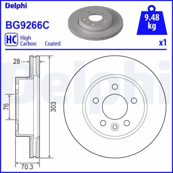 Disc frana VW CRAFTER platou / sasiu (SZ_) 2.0 TDI diesel 163 cai DELPHI BG9266C
