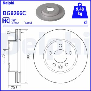 Disc frana VW CRAFTER caroserie (SY_, SX_) 2.0 TDI diesel 140 cai DELPHI BG9266C