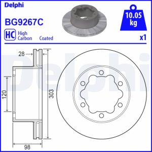 Disc frana VW CRAFTER caroserie (SY_, SX_) 2.0 TDI diesel 140 cai DELPHI BG9267C