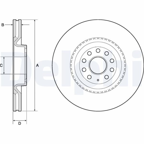 Disc frana VW GOLF VI Cabriolet (517) 2.0 TSI benzina 220 cai DELPHI BG9952